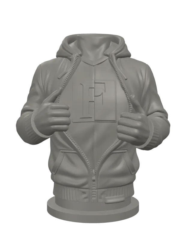 3D-aanzicht van het beeldje De Twaalfde Man