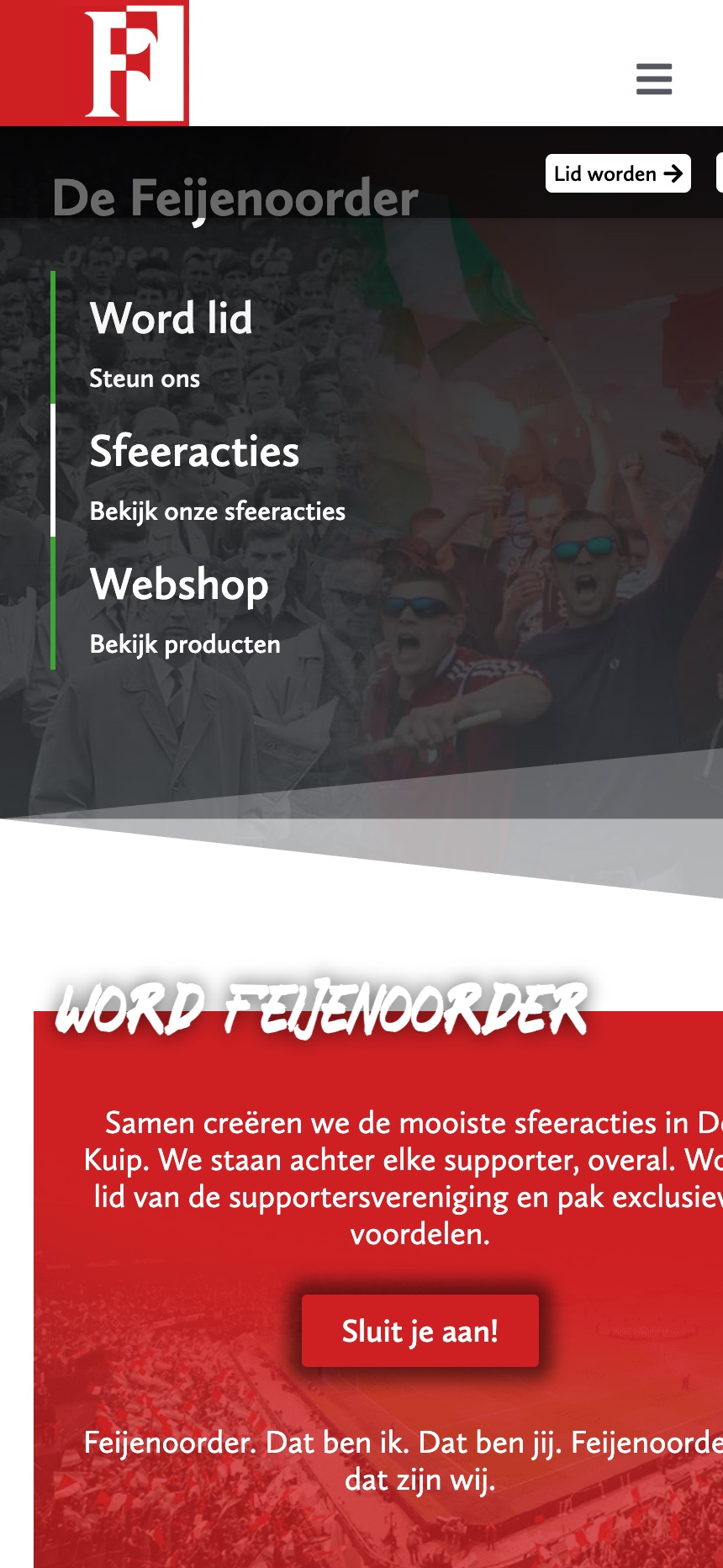 De website van FSV De Feijenoorder