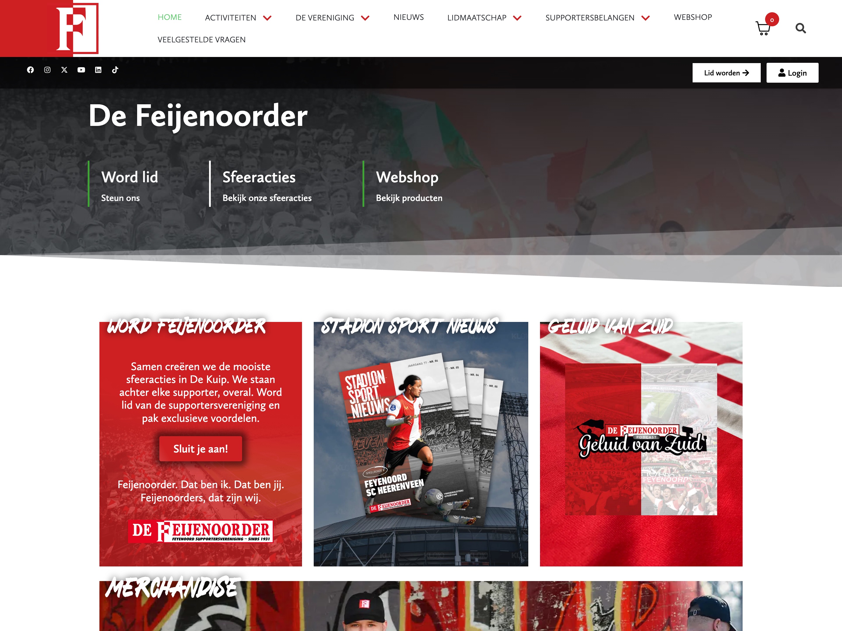 De website van FSV De Feijenoorder